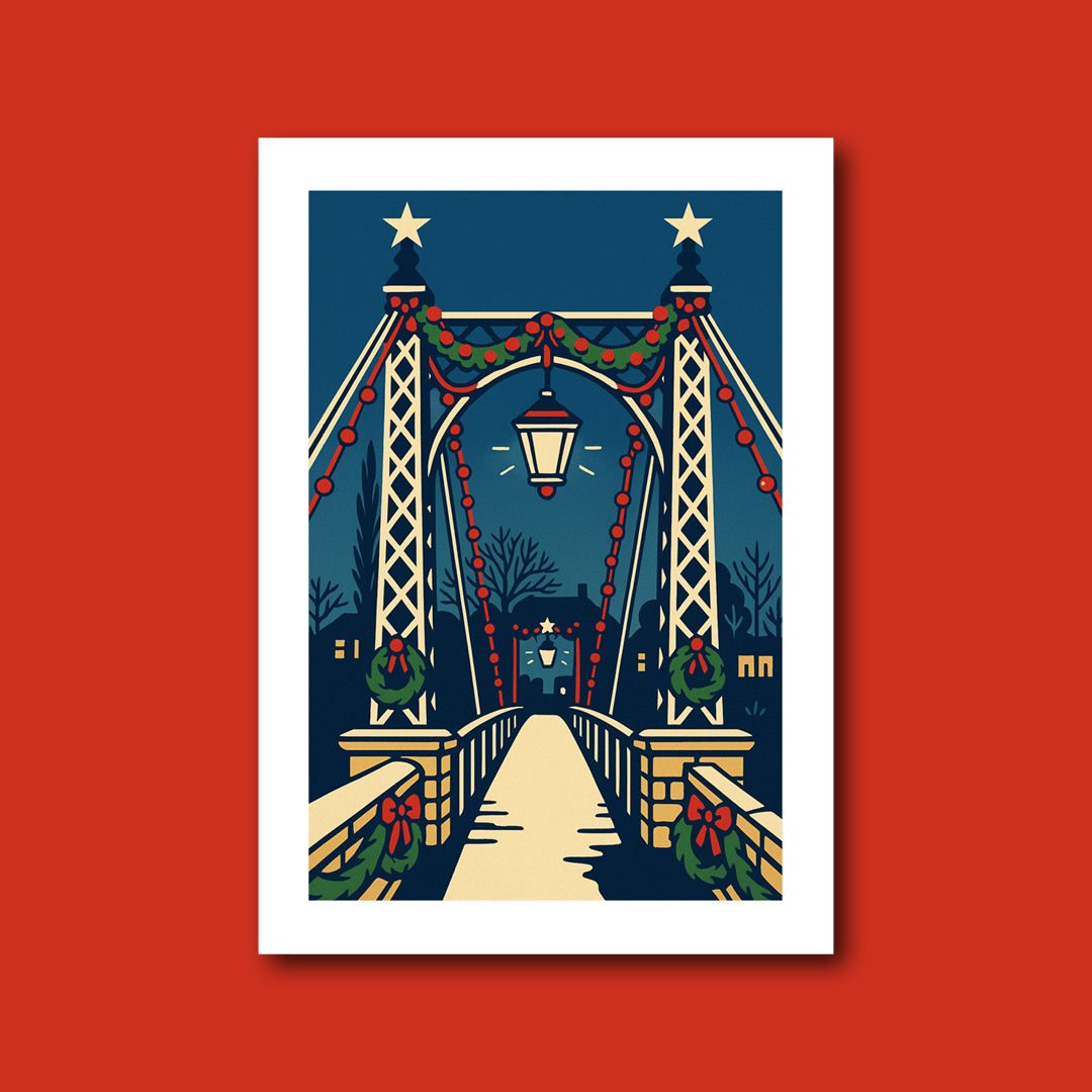 Leamington Spa Mill Bridge 2 A6 Christmas Card